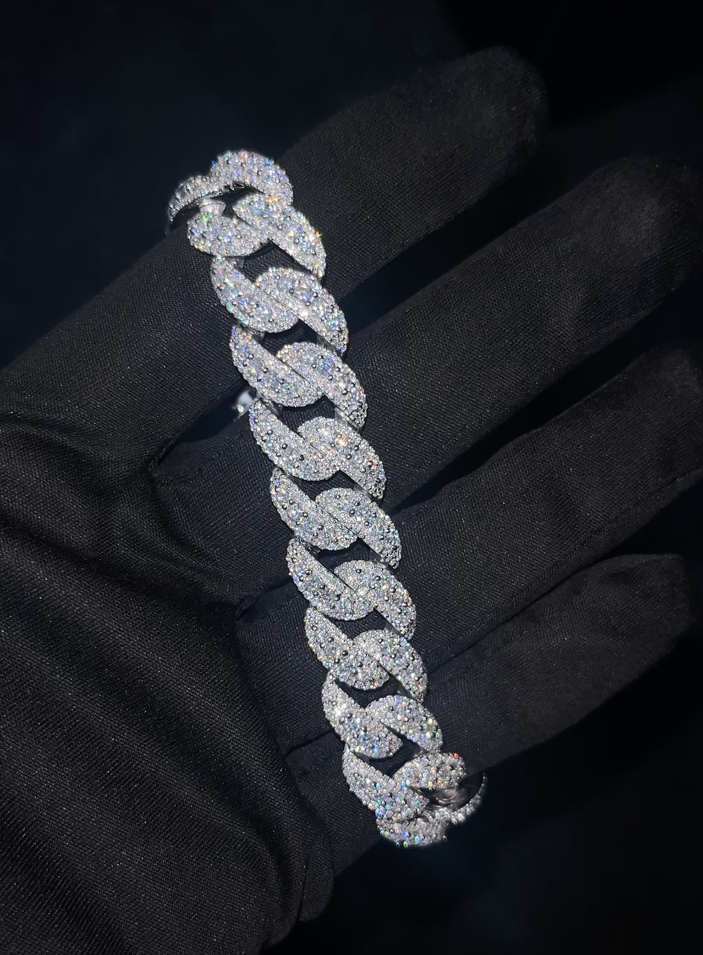 Moissanite Cuban Bracelet- White