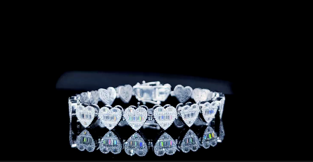 Moissanite Heart Bracelet
