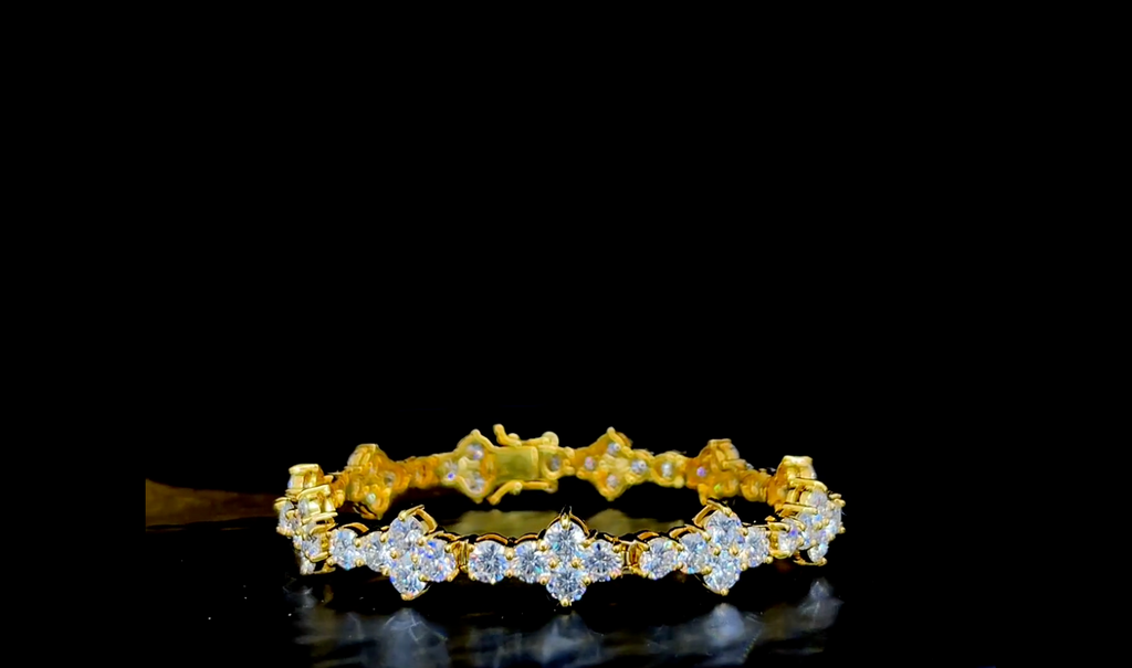 Moissanite Cross Gold Bracelet