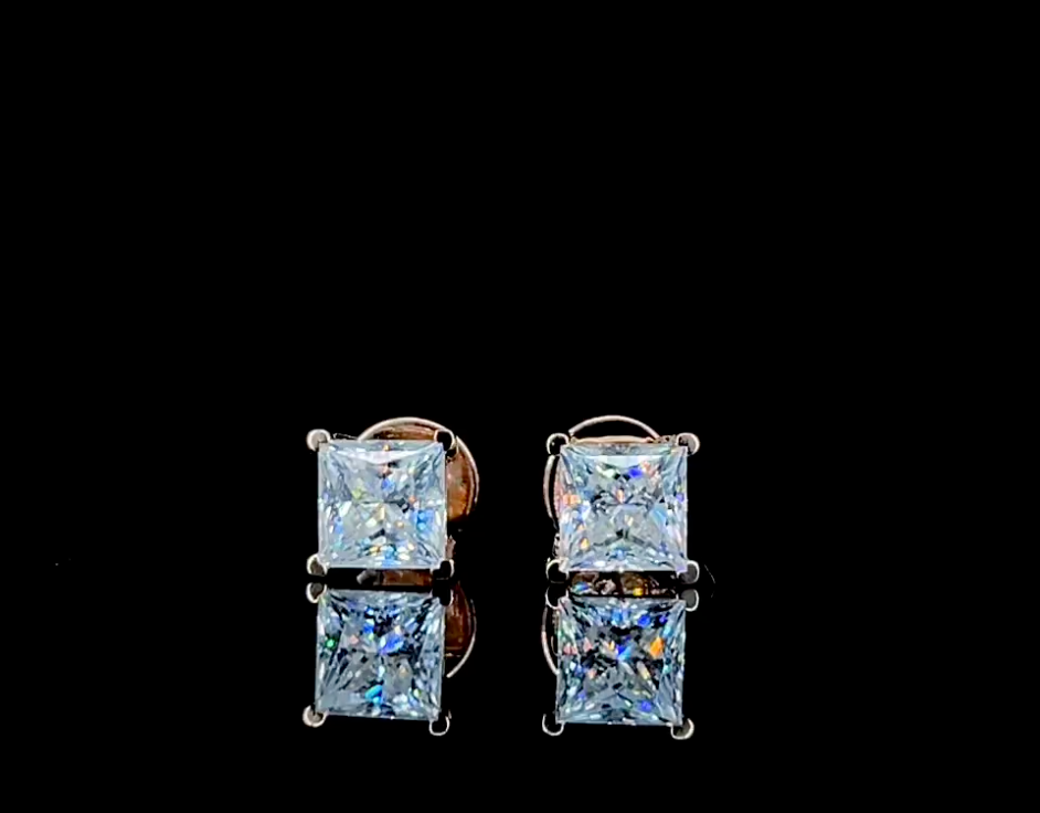Moissanite Princess Cut Earrings