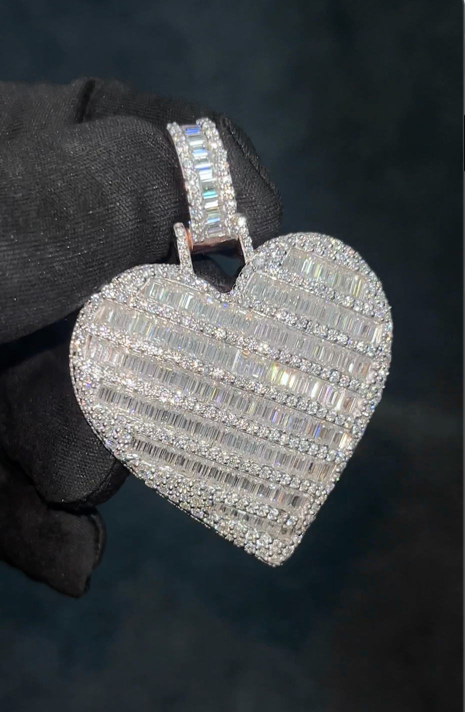 Moissanite Heart Pendant