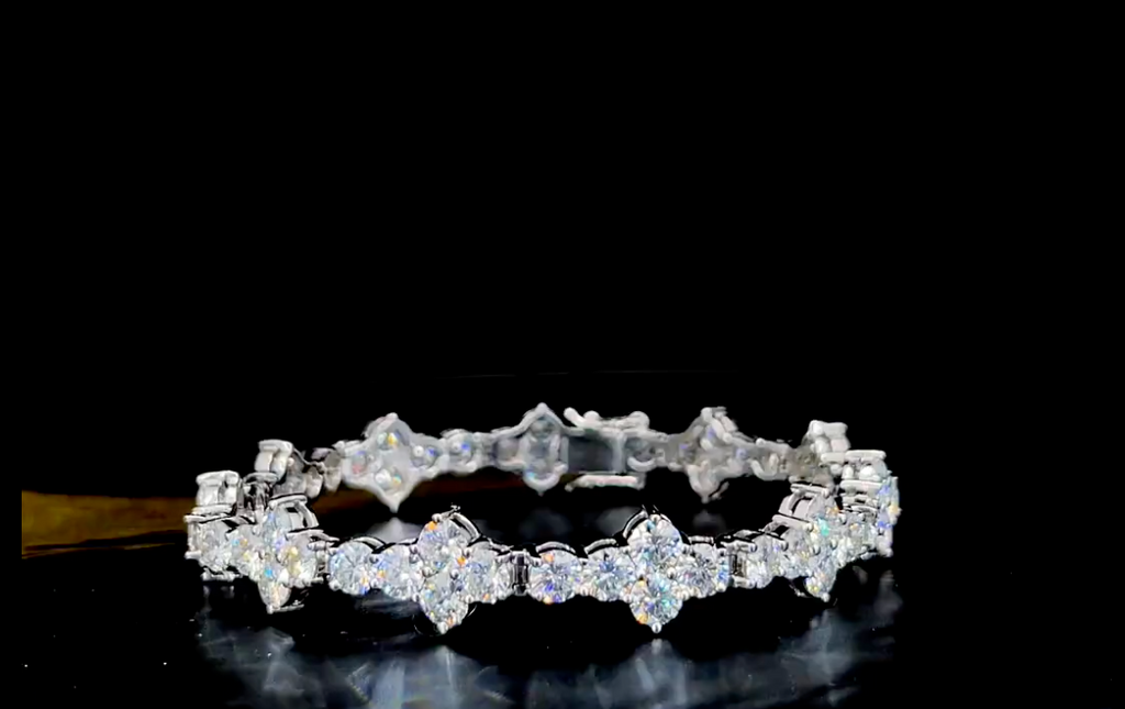 Moissanite Cross White Bracelet