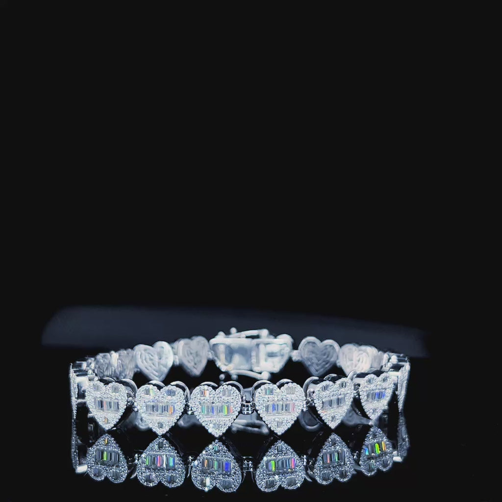 Moissanite Heart Bracelet