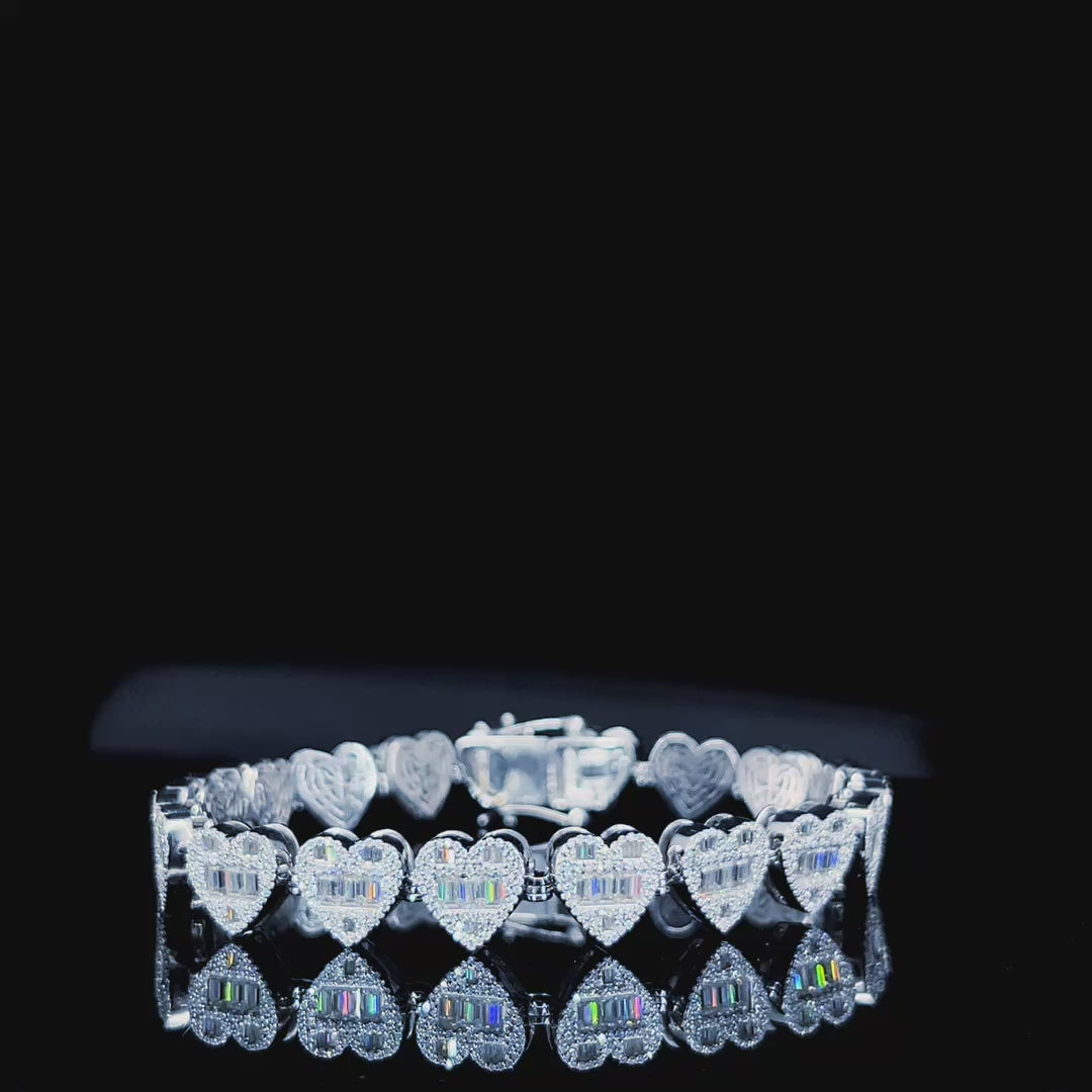 Moissanite Heart Bracelet