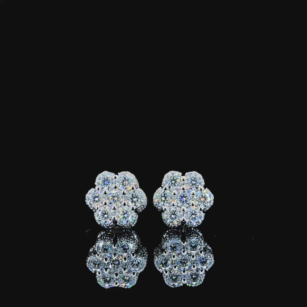Moissanite Flower Earrings