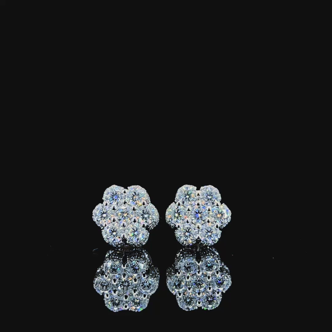 Moissanite Flower Earrings