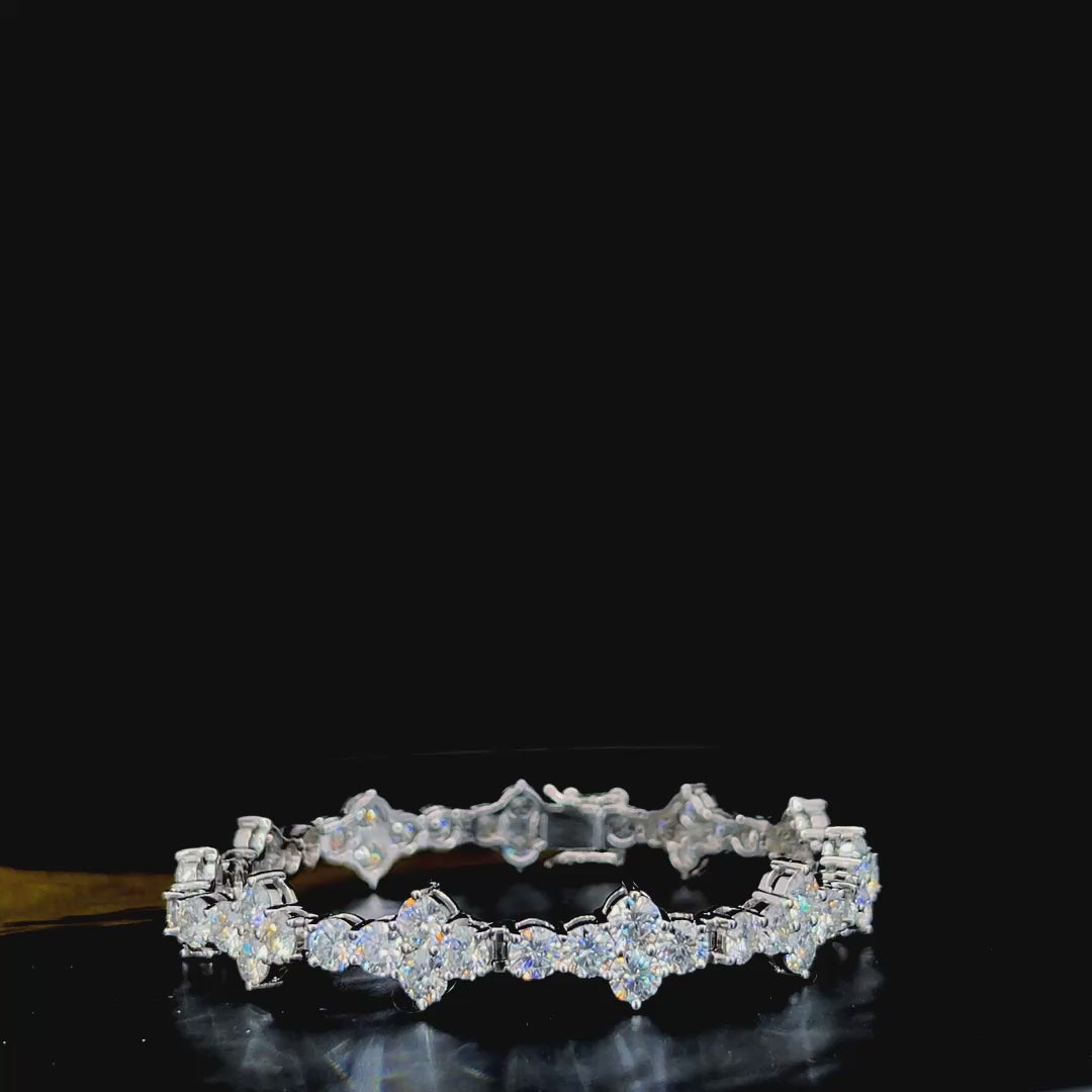 Moissanite Cross White Bracelet
