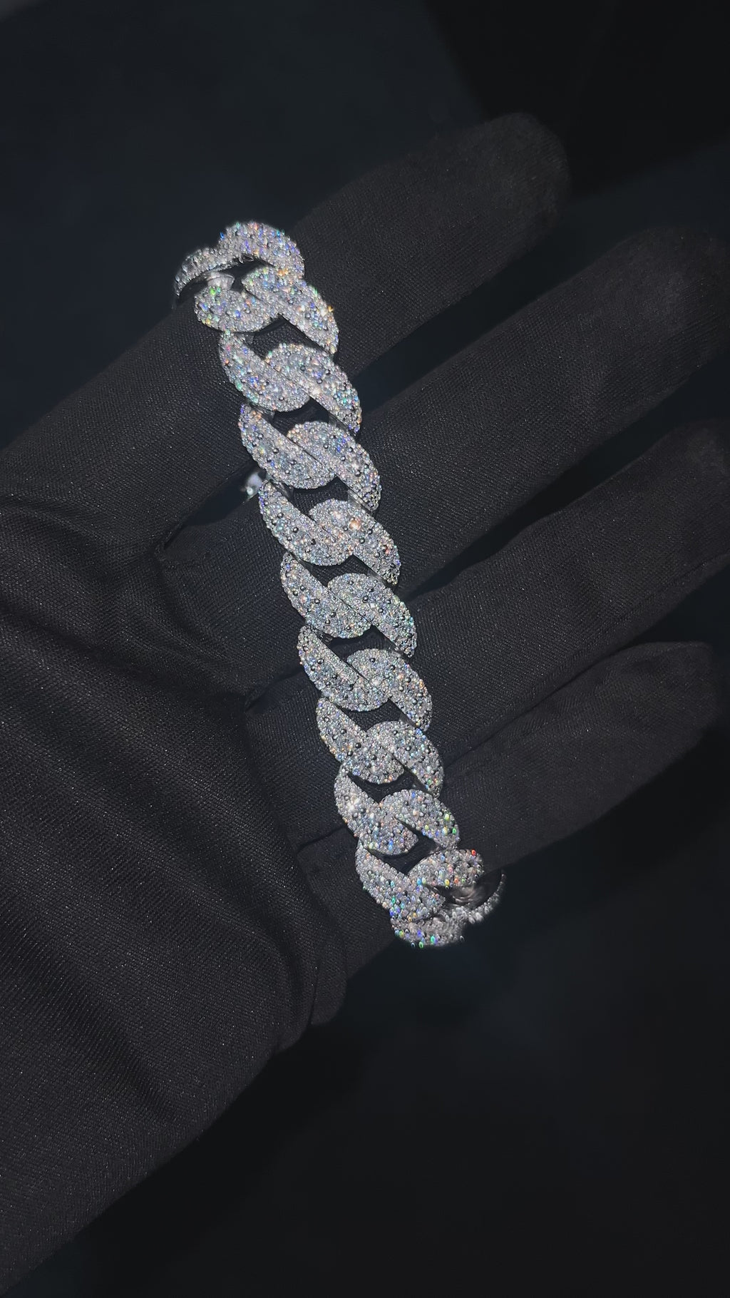 Moissanite Cuban Bracelet- White