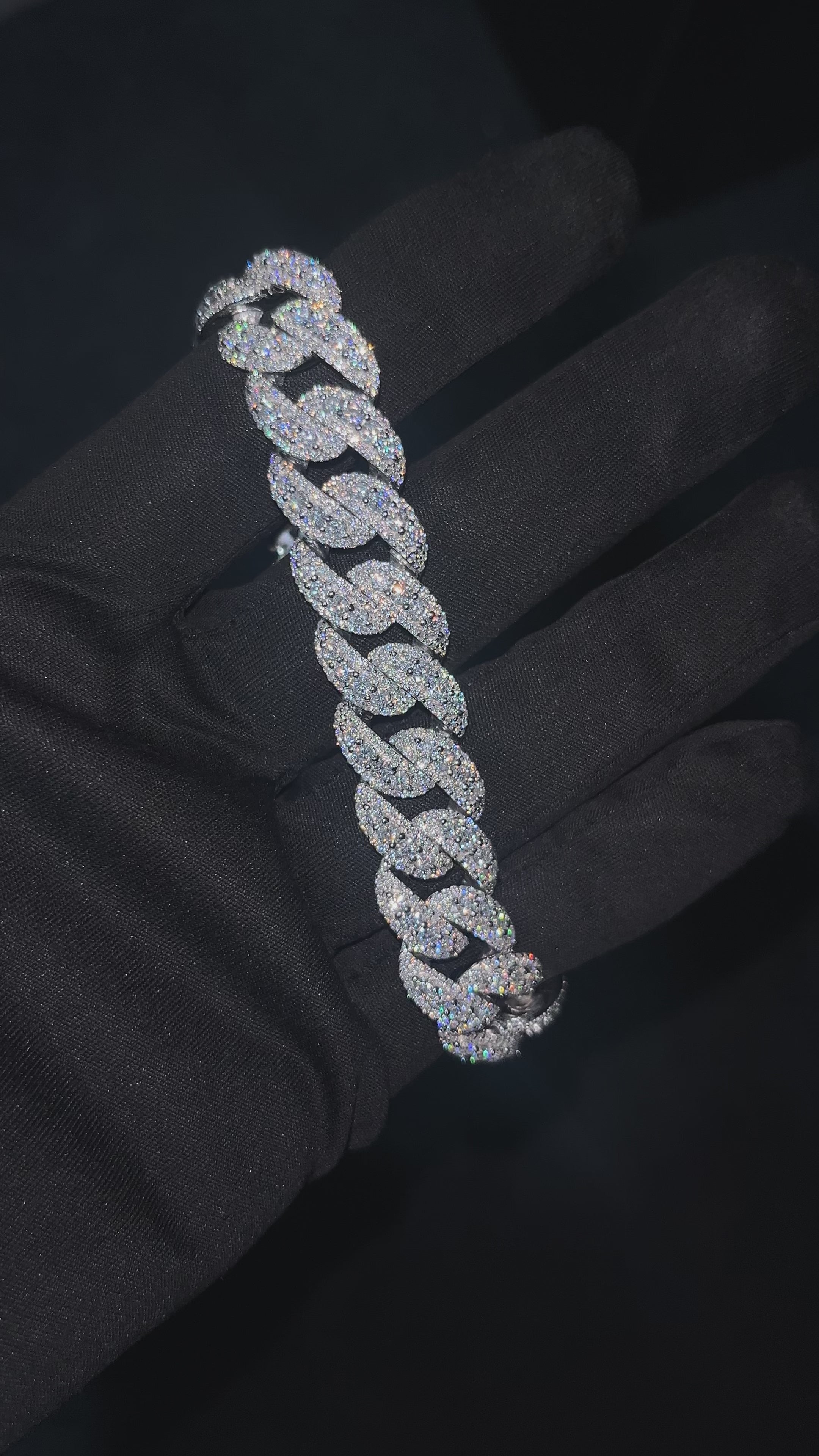 Moissanite Cuban Bracelet- White