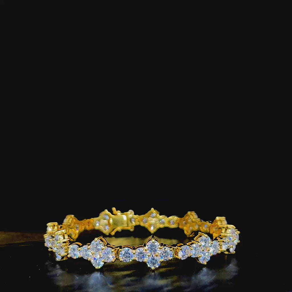 Moissanite Cross Gold Bracelet
