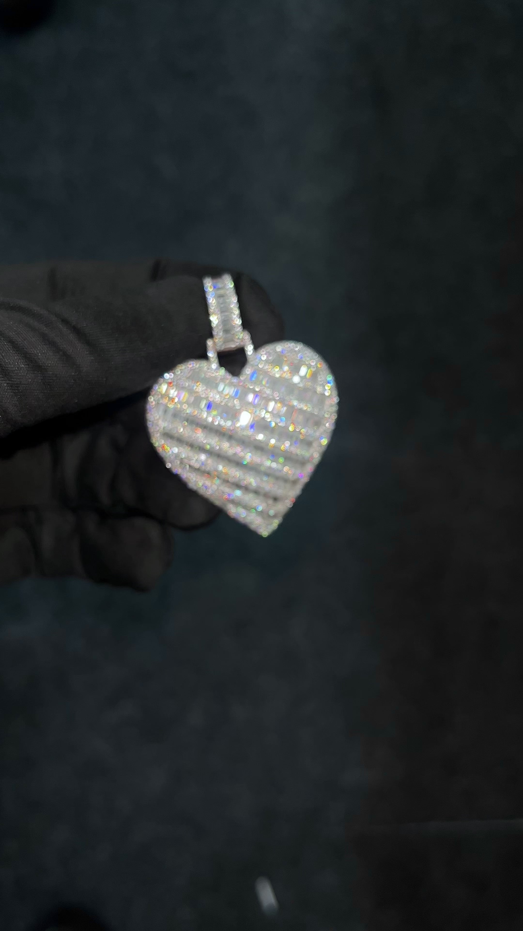 Moissanite Heart Pendant