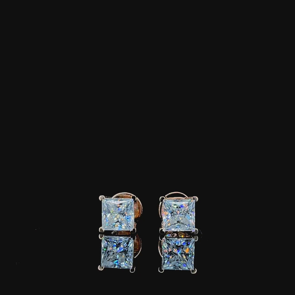 Moissanite Princess Cut Earrings