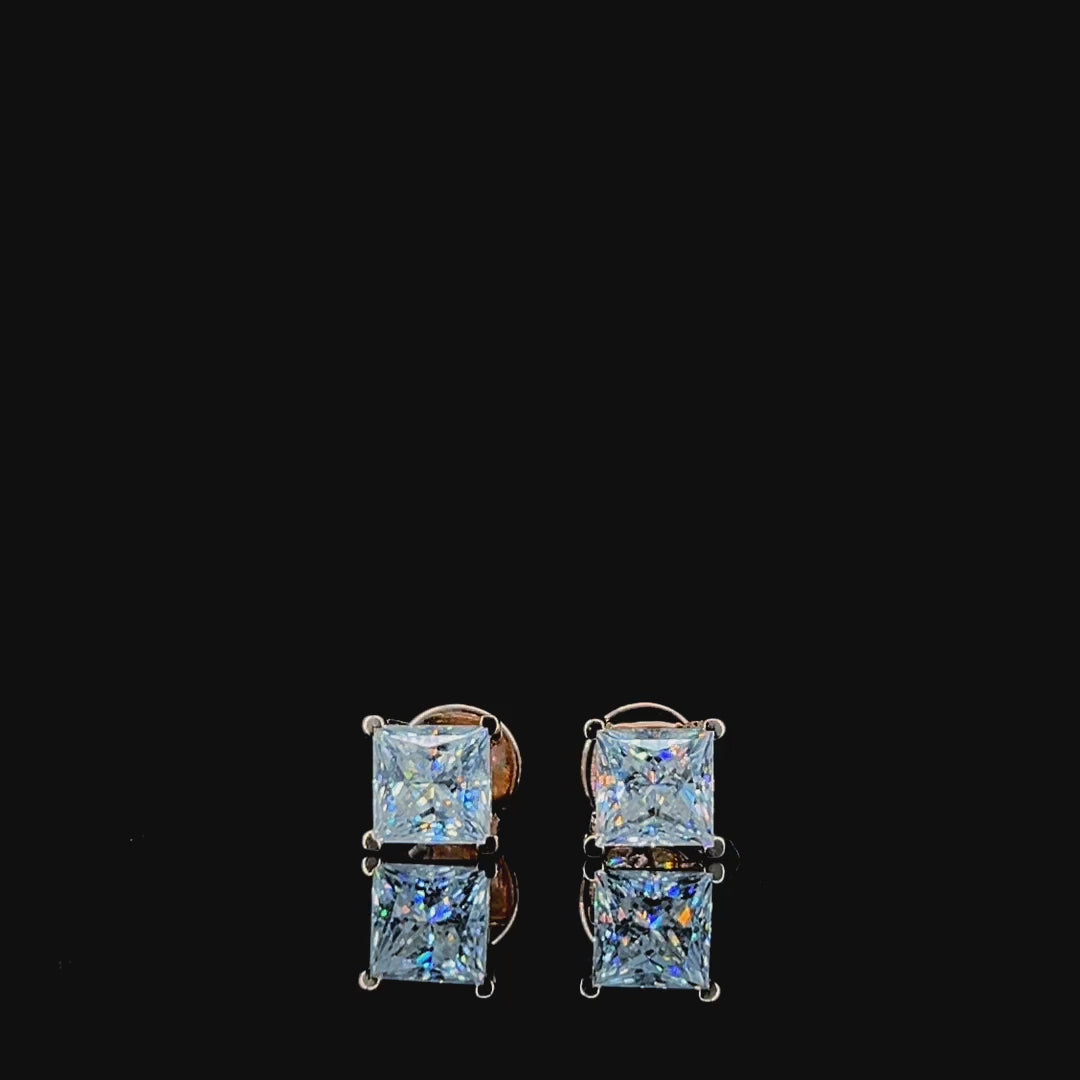 Moissanite Princess Cut Earrings